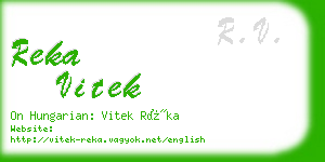 reka vitek business card